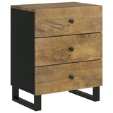 ZNTS Bedside Cabinet 50x33x62 cm Solid Wood Mango&Engineered Wood 350663