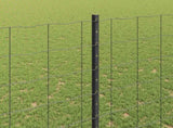 Welded Wire Fence 10 x 1.5 m PVC-Coated Steel Grey Mesh 3336092