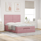 Ottoman Bed with Mattresses Pink 140x200cm Velvet 3313408
