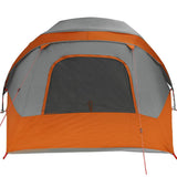 Family Tent Cabin 6-Person Grey and Orange Waterproof 4100669
