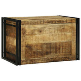 Storage Box Brown and Black 80 x 50 x 50 cm Rough Mango Wood 4016745