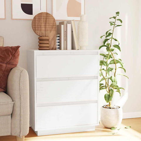Sideboard White 60x34x75 cm Solid Wood Pine 813361