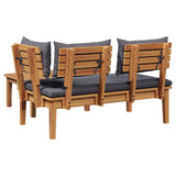 Garden Bench 2 pcs Brown Solid Teak wood 42006399