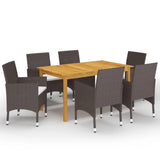 Garden Dining Set Brown and Cream White 3095864