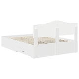 Bed Frame with Headboard White 140 x 190 cm Engineered Wood 3413193
