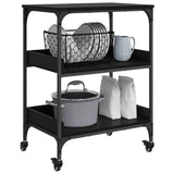 Kitchen Trolley Black Oak 60 x 41 x 80.5 cm Engineered Wood 883031