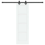Sliding Door White and Black 61 x 198.5 cm Solid Pine Wood 3333521