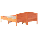 Bed Frame Wax Brown Solid Pine Wood Double Bed Frame 3216196