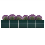 47061 Garden Raised Bed Galvanised Steel 400x80x77 cm Green