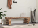 Bench Natural 110 x 30 x 34 cm Solid Teak Wood 42012361