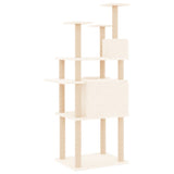 Cat Tree with Sisal Scratching Posts Cream 166 cm 171723