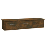 Wall Cabinet Smoked Oak 88x26x18.5 cm Engineered Wood 815081