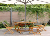 5 Piece Garden Dining Set Grey Poly Rattan and Solid Wood 3281779