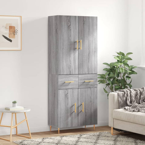 Highboard Grey Sonoma 69.5x34x180 cm Engineered Wood 3198143