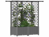 Raised Bed with Trellis and Roof Light Grey 124 x 40 x 136 cm 42032596