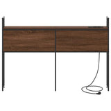 Storage Headboard with Charging Station Brown oak 135 cm 859804