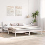 Bed Frame with Headboard White 180 x 200 cm Solid Pine Wood 872096