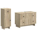 2 Piece Bathroom Cabinet Set EDE Sonoma Oak Engineered Wood 3417659