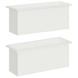 Garden Planter with LED 2 pcs White 30 x 80 x 30 cm Steel 8008101