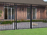 Fence Gate "KAMPEN" with Spear Top Black 103x175 cm Steel 151093