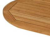 Table Top 80 x 40 x 2.5 cm Oval Solid Teak Wood Natural 42033170