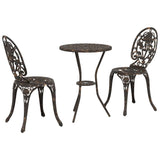 Garden Bistro Set 3 pcs Bronze Aluminium 42002386