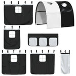 Kids' Loft Bed with Tunnel White&Black 80x200 cm Solid Wood Pine 3309098