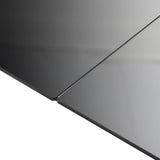 Garden Dining Table Black Aluminium and Glass 190 x 90 cm Durable 42789