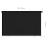 Outdoor Roller Blind 240x140 cm Black 312948