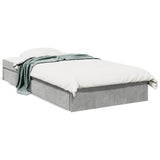 Bed Frame with Drawers without Mattress Concrete Grey 100x200 cm 3280674