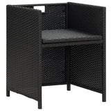 Garden Dining Chair Set of 4 Black Polyethylene with Rattan Look 316802