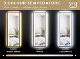150 x 40cm Full Length Mirror, with Adjustable Lights - Black T3398P343366