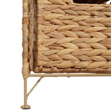 Storage Unit Brown Water hyacinth, Metal Compact Storage Unit 245492