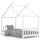 Kids Bed Frame White Solid Pine Wood 80x160 cm 283368