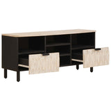 TV Cabinet White Wash Finish 100 x 33 x 46 cm Solid Mango Wood 4017882