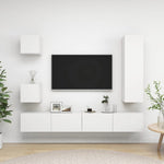 ZNTS 5 Piece TV Cabinet Set White Engineered Wood 3078697