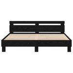 Bed Frame with Headboard Black oak 180 x 200 cm Engineered wood 3333938