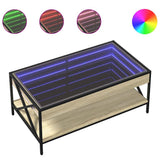 Coffee Table with Infinity LED Sonoma Oak 90x50x38 cm 847708