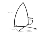 Hammock Chair Stand Only Construction Heavy Duty Metal C-Stand for Hanging Hammock Chair Porch Swing T3398P314150