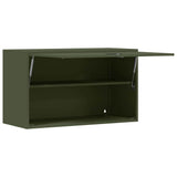 Wall Cabinet for Garage with Gas-lift Door Olive green 883263