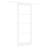 Sliding Door White 93 x 232 cm Solid Pine Wood and Glass 3332264