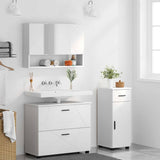 Bathroom Furniture Set 3 pcs White Engineered Wood and Metal 3393033