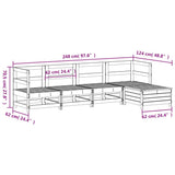 5 Piece Garden Sofa Set White Solid Wood Pine 3250837