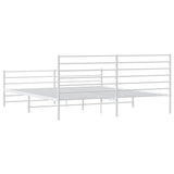 Metal Bed Frame without Mattress with Footboard White 193x203cm 352392