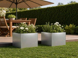 Garden Planter 2 pcs Silver 35 x 35 x 35 cm Galvanised Steel 8004963