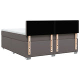 Box Spring Bed with Mattress Grey 180x200 cm Faux Leather 3286134