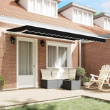 Retractable Awning Black 400 x 200 cm Polyester and Aluminium 3329855