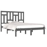 Bed Frame Grey Solid Pinewood 200 x 200 cm Sleek Bed Frame 3104565