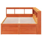 Bookcase Bed without Mattress Wax Brown 140x190cm Solid Wood Pine 3324474