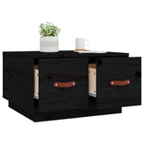 Coffee Table Black 60x53x35 cm Solid Wood Pine 820970